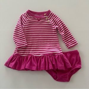 Ralph Lauren 6 Months Baby Girl Pink Velour Dress